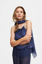 Ocean Blue Silk Scarf