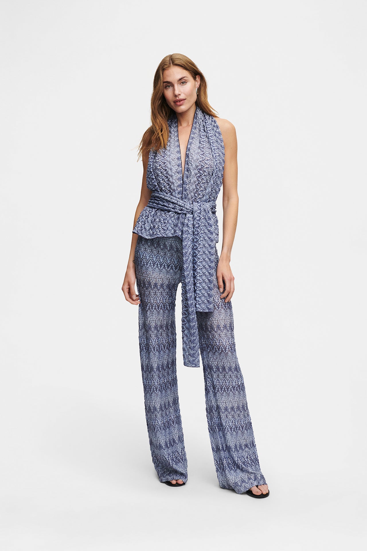 Ocean Knit Scarf Set / Top