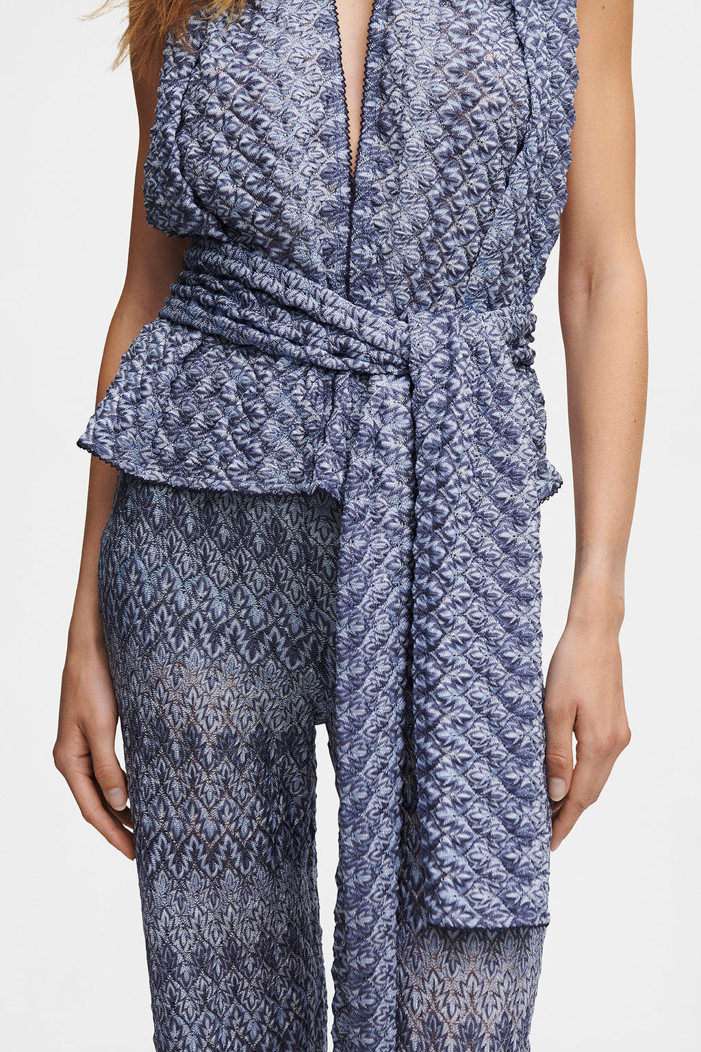 Ocean Knit Scarf Set / Top