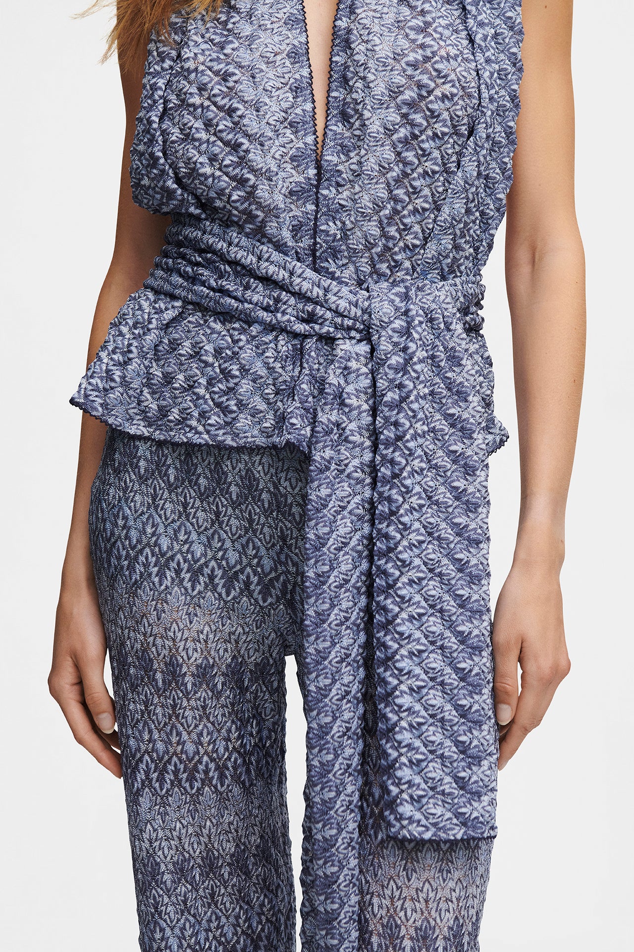Ocean Knit Scarf Top, Italian knit with pins, image 7, HANNE BLOCH