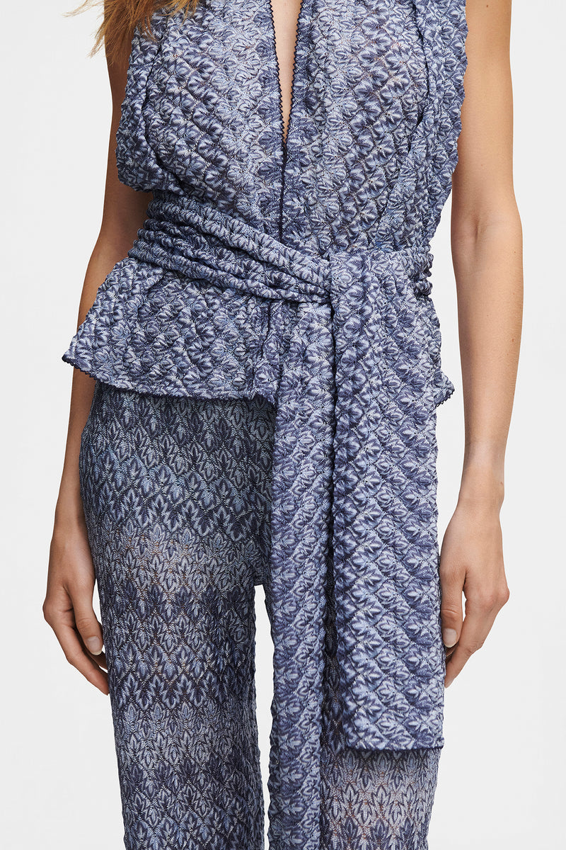 Ocean Knit Scarf Top, Italian knit with pins, image 7, HANNE BLOCH