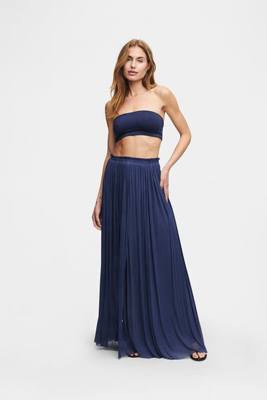 Ocean Blue Bandeau Top swim top, shown on model wearing size S, HANNE BLOCH