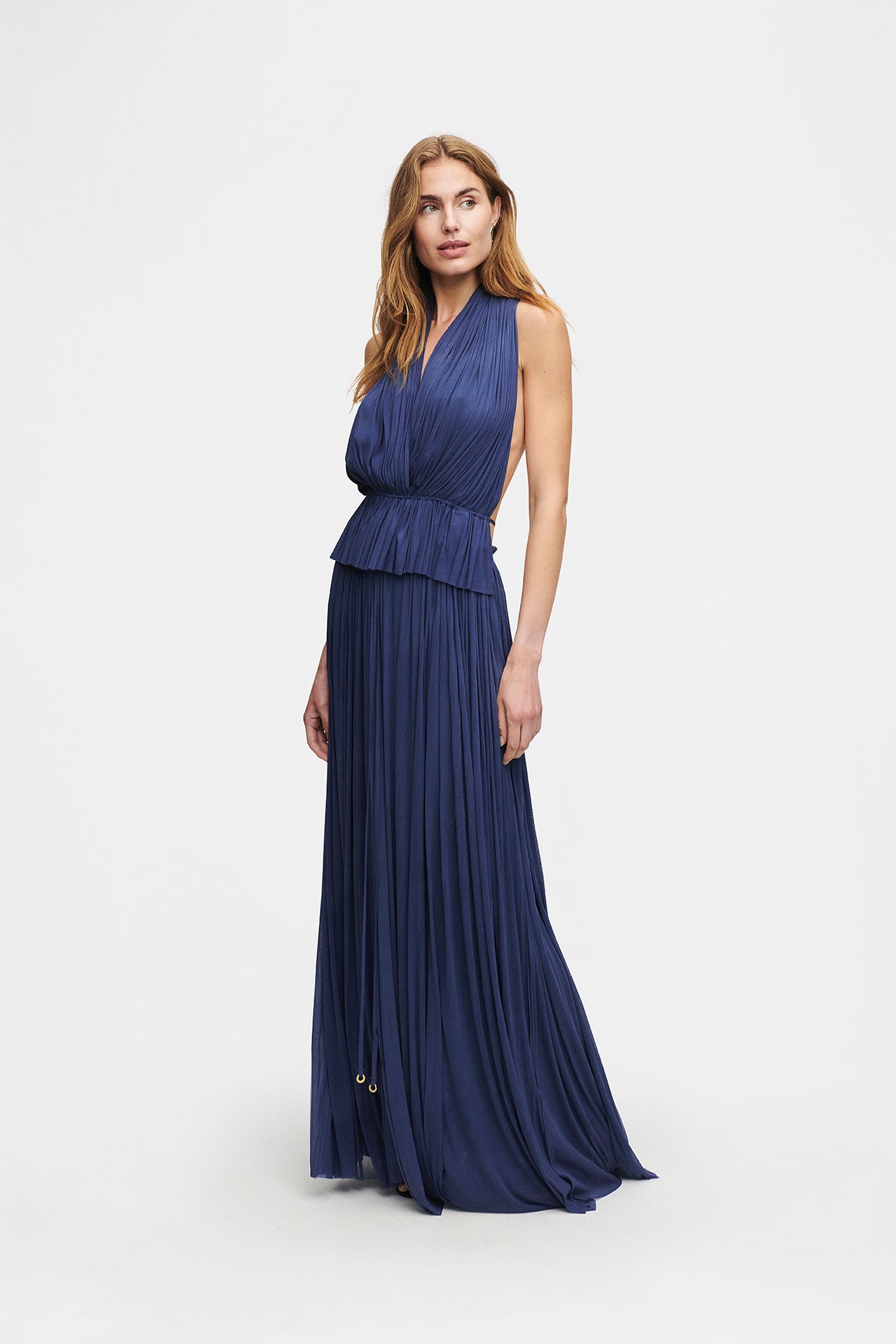 Ocean Blue Silk Skirt & Top Set