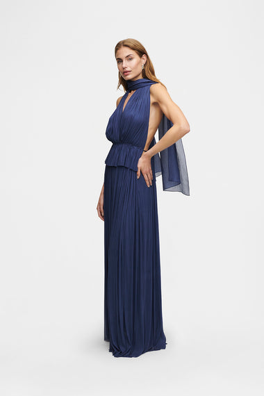 Ocean Blue Silk Tulle Set, skirt and top in 100% Grade 6A mulberry silk, HANNE BLOCH