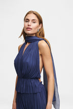 Ocean Blue Silk Tulle Top