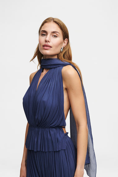 Ocean Blue Silk Tulle Top, 100% Grade 6A mulberry silk tulle, HANNE BLOCH
