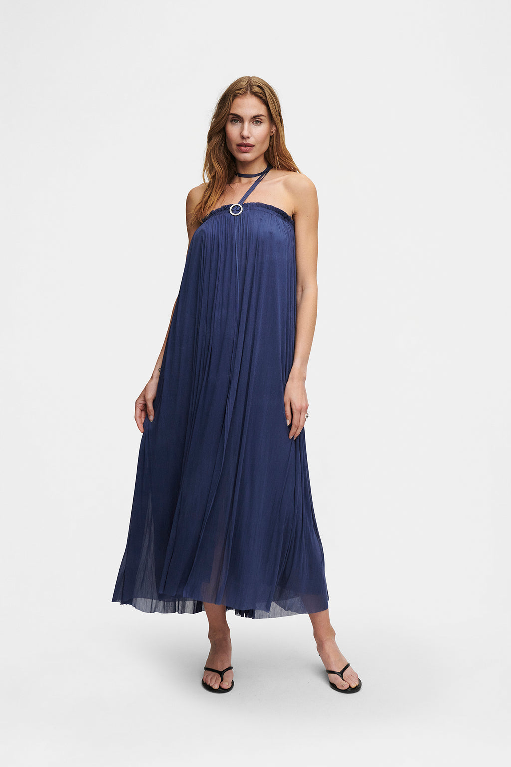 Ocean Blue Silk Tulle Skirt