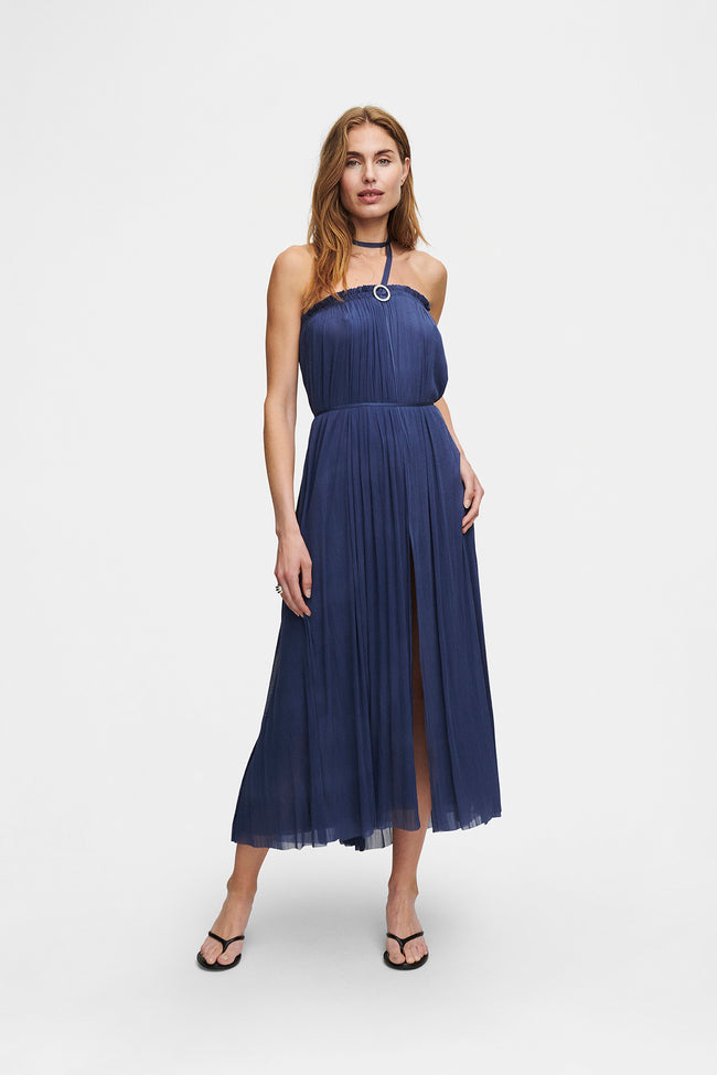 Ocean Blue Silk Tulle Skirt