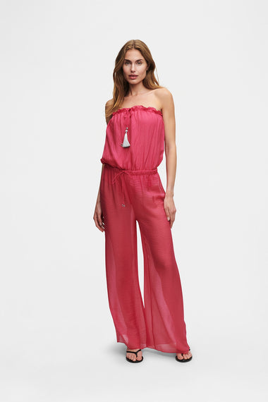 Pink Silk Trousers, wavy 100% Grade 6A mulberry silk, HANNE BLOCH