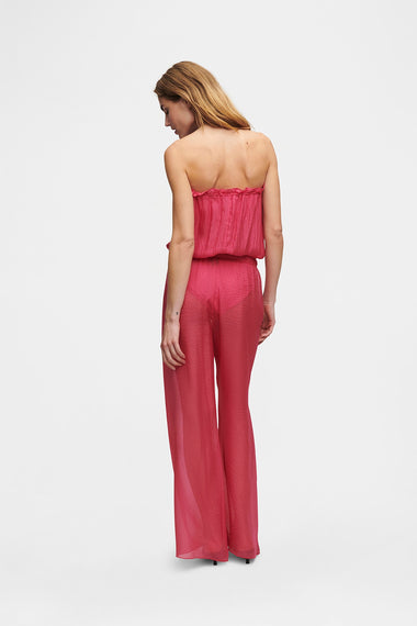 Pink Silk Trousers, wavy 100% Grade 6A mulberry silk, image 3, HANNE BLOCH