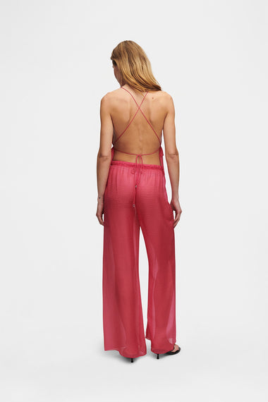 Pink String Silk Top, 100% Grade 6A mulberry silk, image 3, HANNE BLOCH