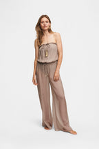 Silk Trousers Bandeau Set