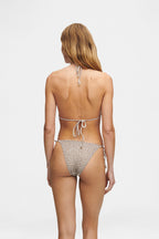 Taupe Dots Velvet Bikini, shown on model wearing size S, HANNE BLOCH