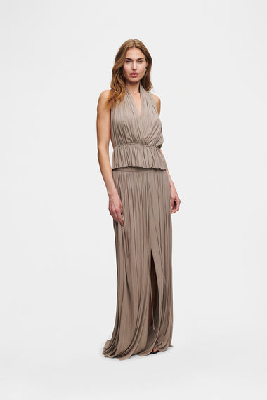 Taupe Silk Tulle Skirt, floor-length 100% Grade 6A mulberry silk tulle, HANNE BLOCH
