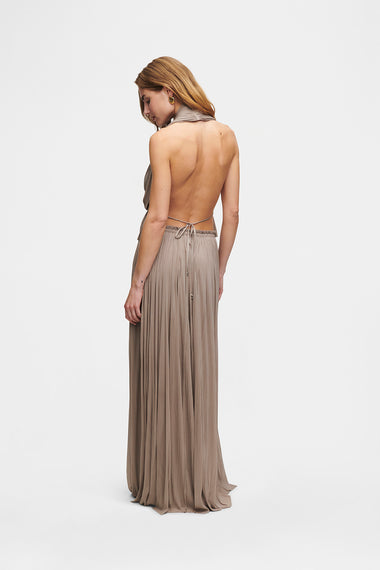 Taupe Silk Tulle Set, skirt and top in 100% Grade 6A mulberry silk, image 3, HANNE BLOCH