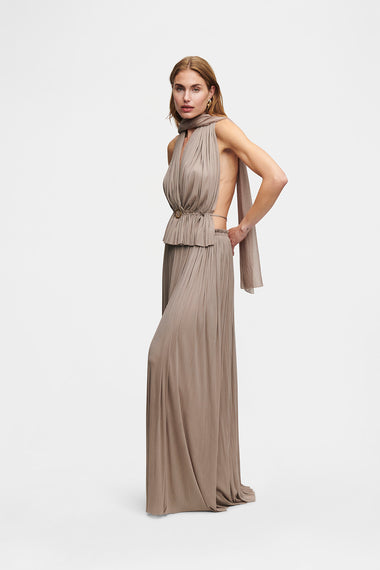 Taupe Silk Tulle Top, 100% Grade 6A mulberry silk tulle, image 3, HANNE BLOCH