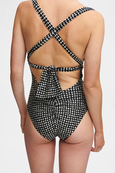BW Polka Swimsuit, black and white, shown on model wearing size S, HANNE BLOCH