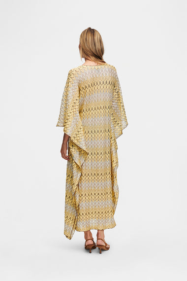 Yellow Knit Kaftan, one-size Italian knit, image 5, HANNE BLOCH