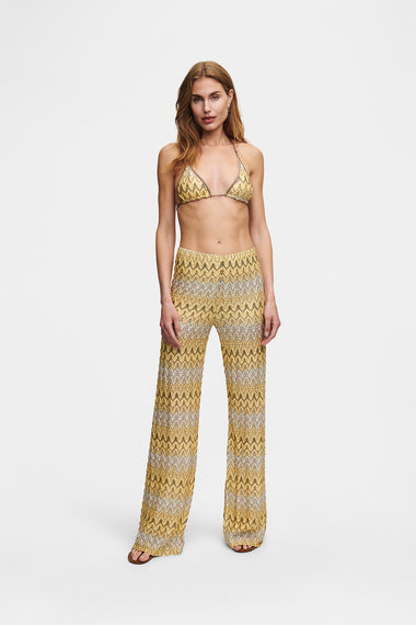 Yellow Knit Trousers, Italian knit, HANNE BLOCH