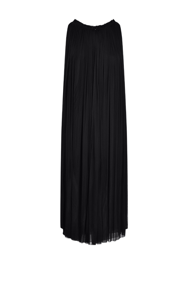 Black Silk Tulle Halter Dress
