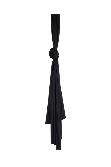 Black Silk Tulle Scarf, raw-cut 100% Grade 6A mulberry silk tulle, HANNE BLOCH