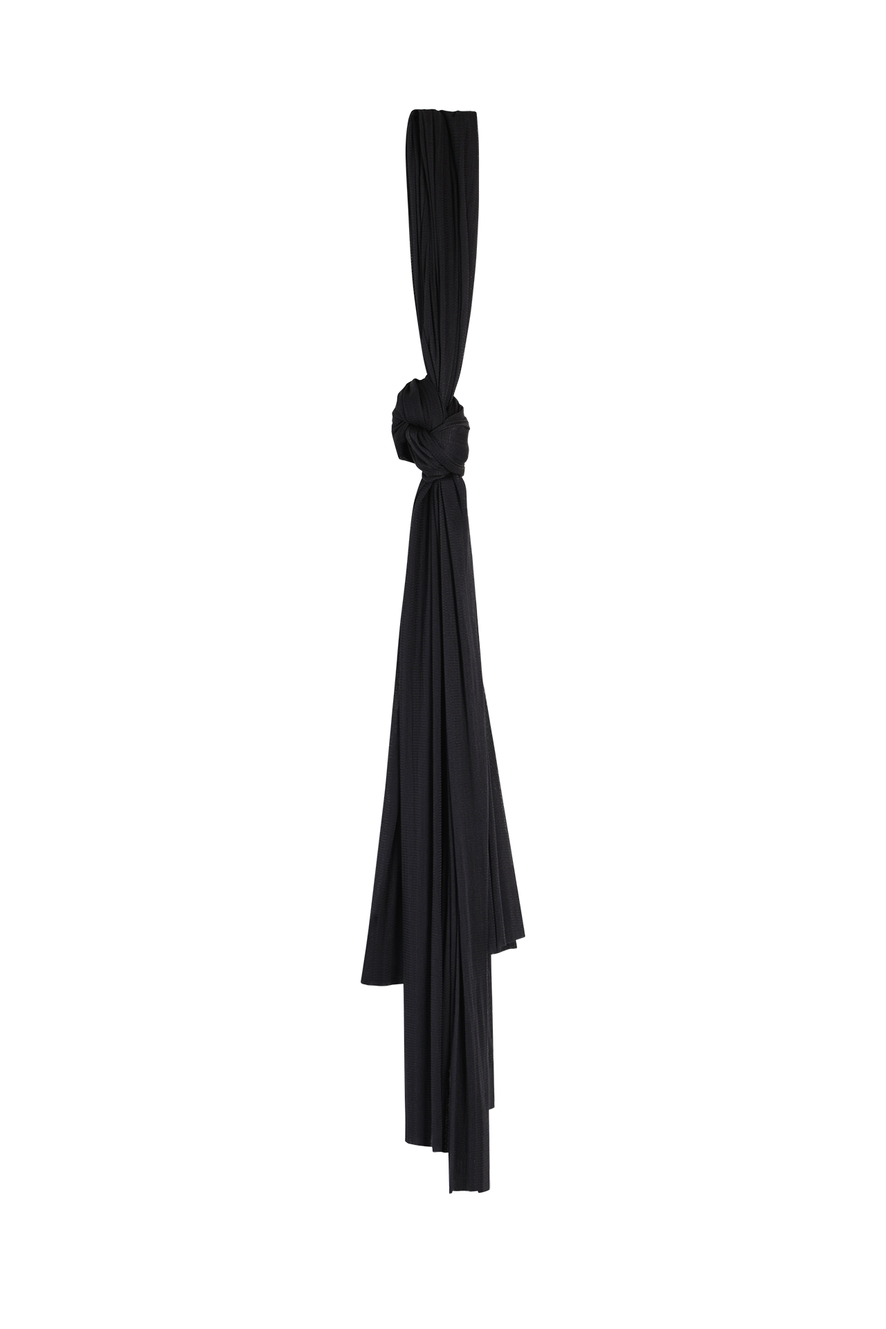 Black Silk Tulle Scarf, raw-cut 100% Grade 6A mulberry silk tulle, HANNE BLOCH