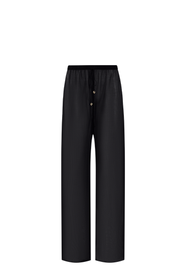 Black Silk Trousers, wavy 100% Grade 6A mulberry silk, HANNE BLOCH