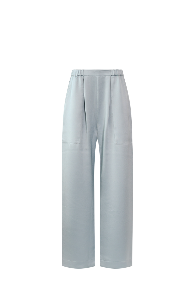 Blue Satin Trousers