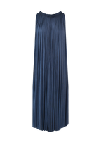 Ocean Blue Silk Tulle Halter Dress