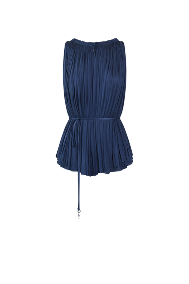 Ocean Blue Silk Tulle Halter Top, 100% Grade 6A mulberry silk tulle, HANNE BLOCH