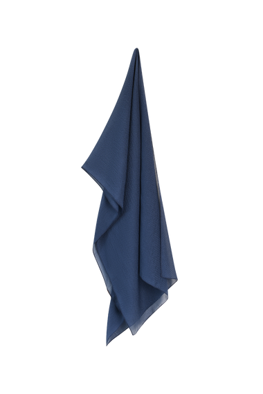 Ocean Blue Silk Scarf, 100% Grade 6A mulberry silk, HANNE BLOCH