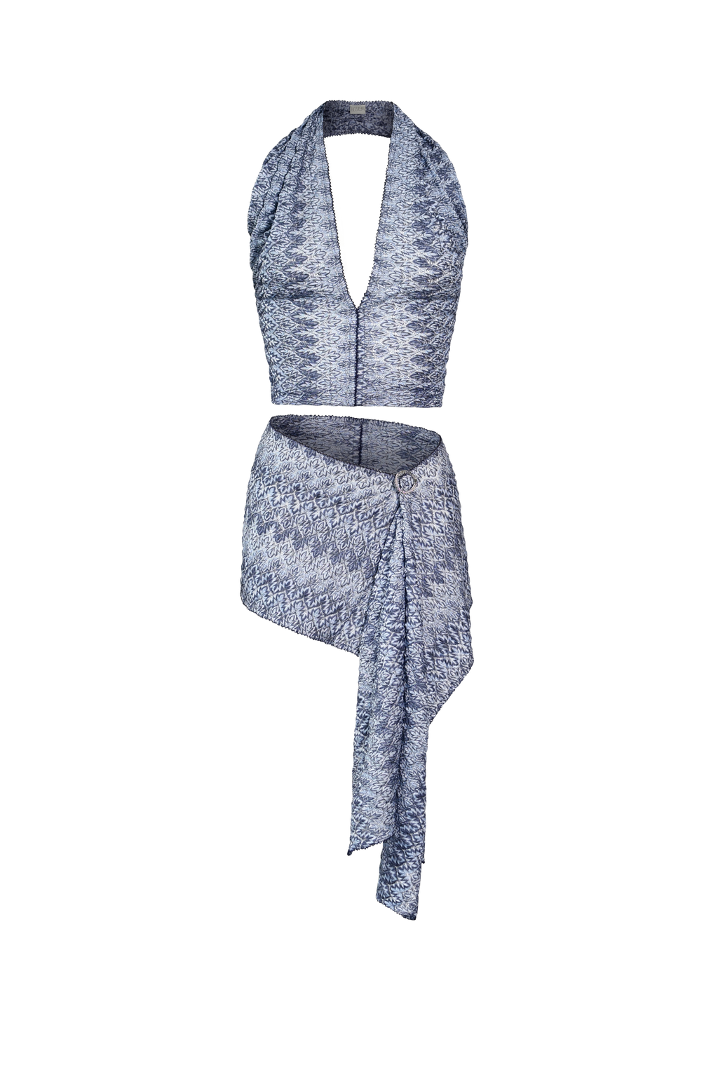 Ocean Knit Scarf Set / Top