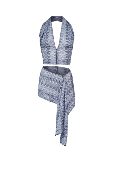 Ocean Knit Scarf Top, Italian knit with pins, image 4, HANNE BLOCH