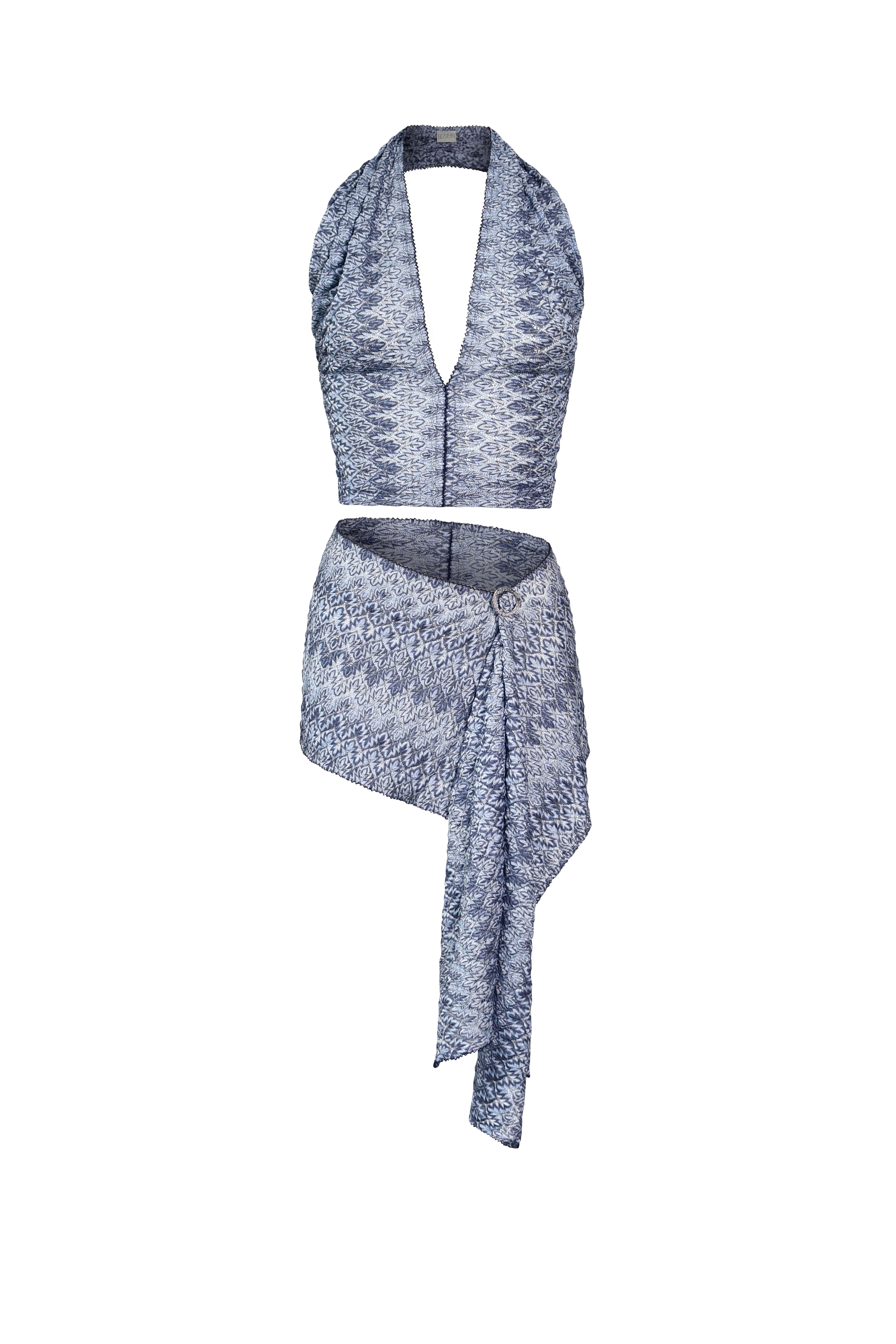 Ocean Knit Scarf Set / Top