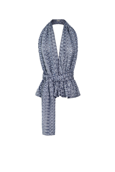 Ocean Knit Scarf Top, Italian knit with pins, HANNE BLOCH