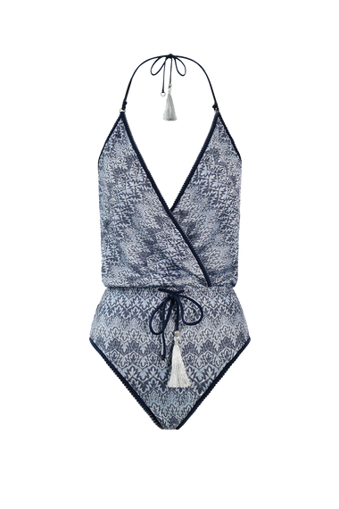Ocean Knit V-Swimsuit, Italian knit, HANNE BLOCH