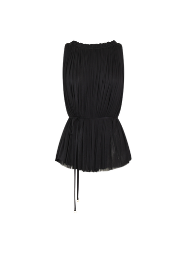Black Silk Tulle Halter Top, 100% Grade 6A mulberry silk tulle, HANNE BLOCH