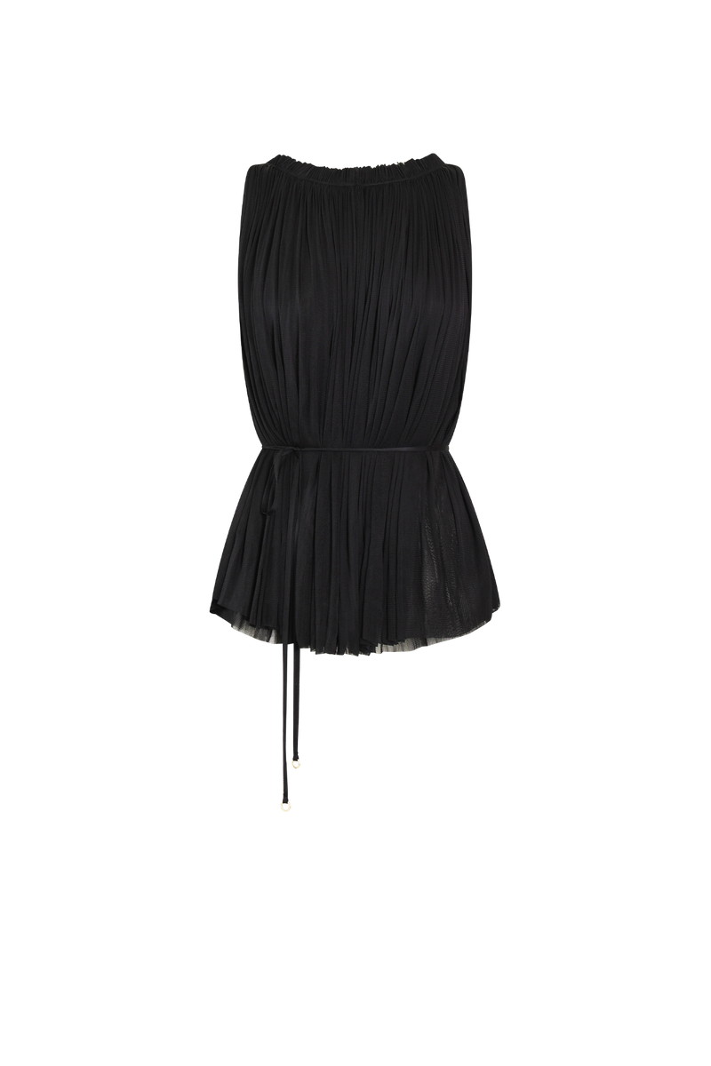 Silk Tulle Halter Top