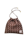 Brown Gold Knit Drawstring Bag