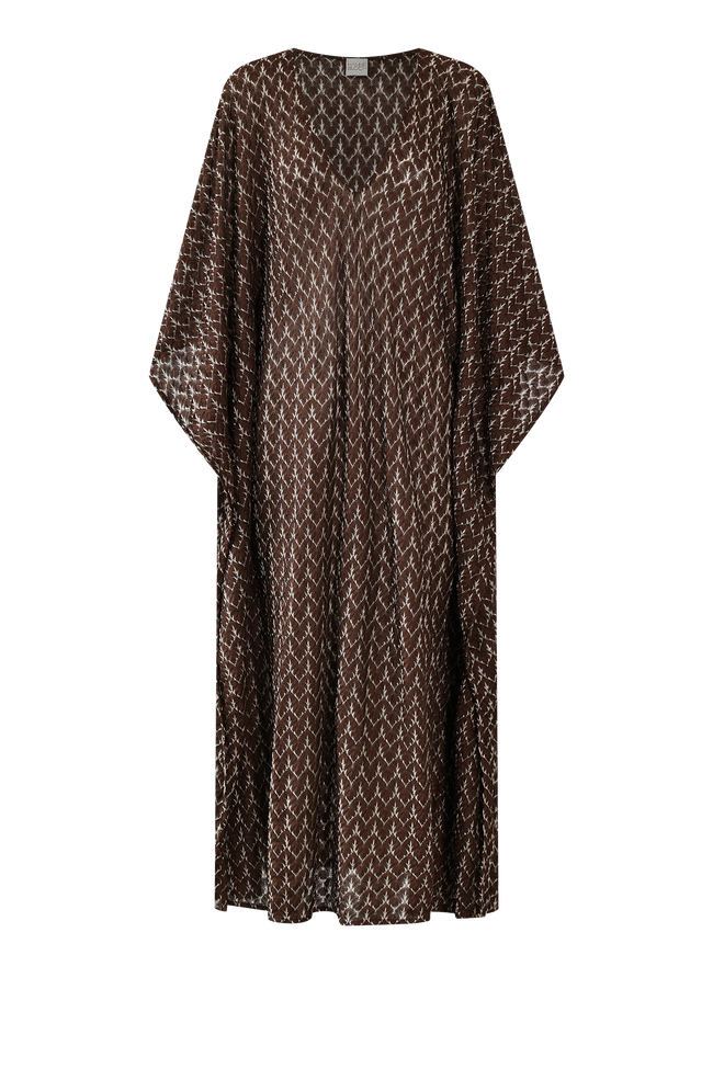Brown Gold Knit Kaftan