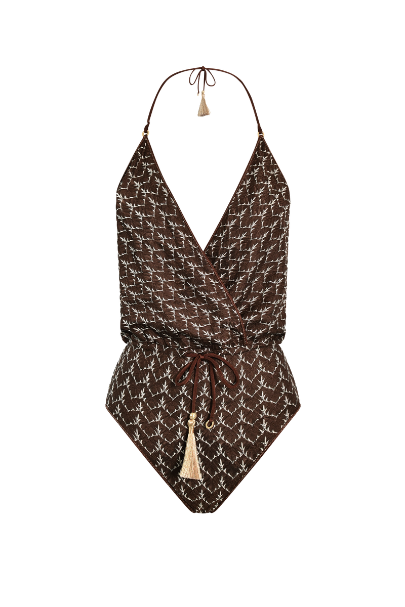 Knit V-Swimsuit
