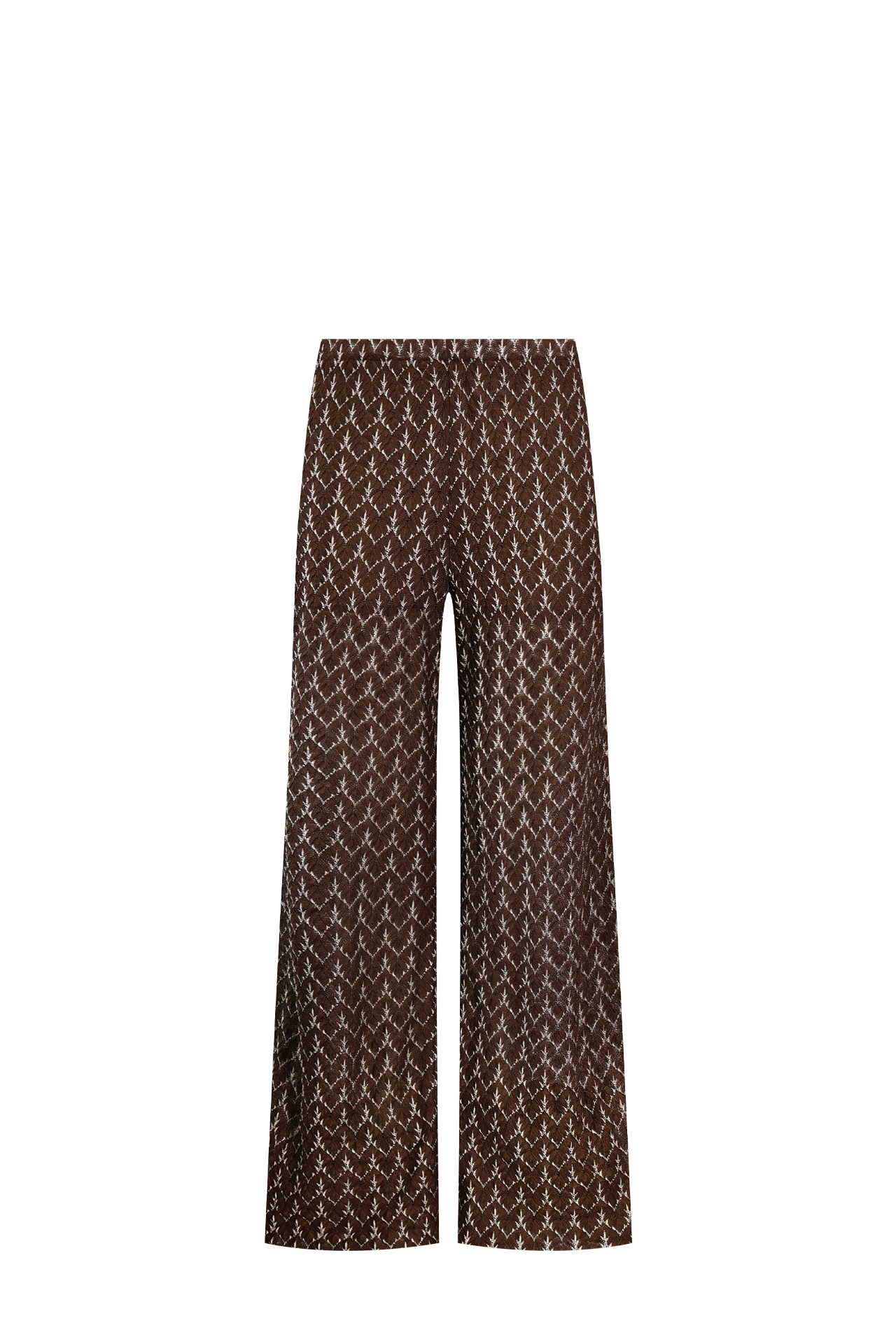 Brown Gold Knit Trousers, Italian knit, HANNE BLOCH