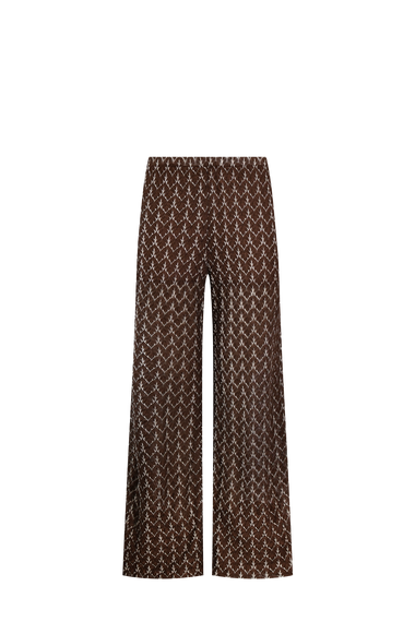 Brown Gold Knit Trousers, Italian knit, HANNE BLOCH