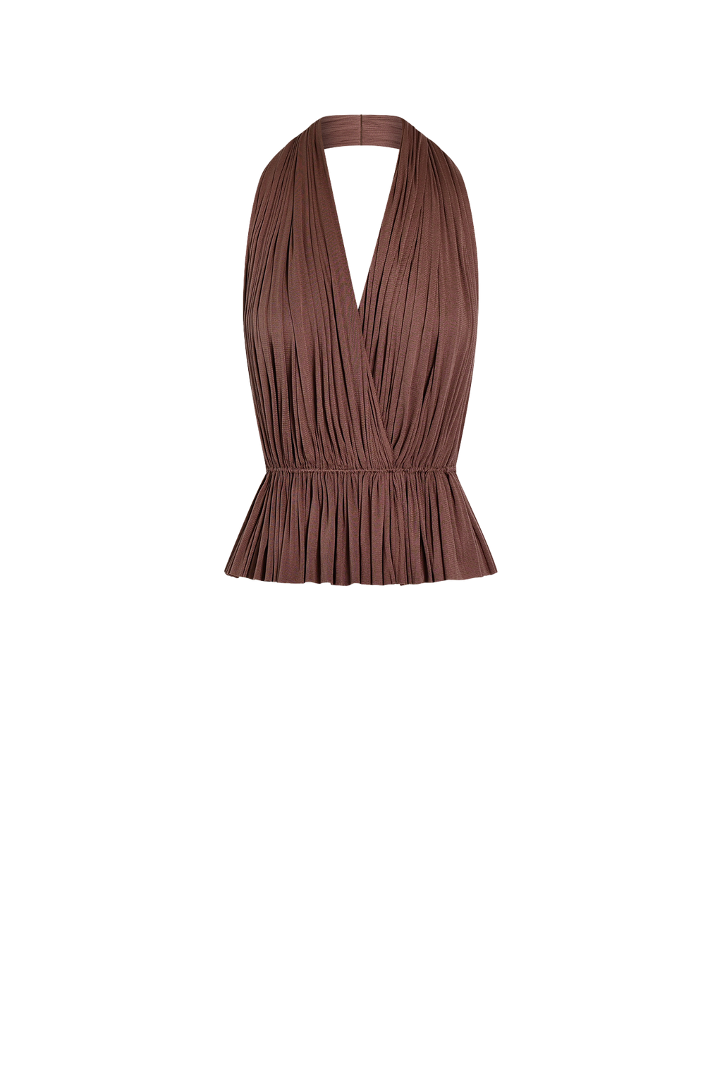 Brown Silk Tulle Top