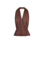 Brown Silk Tulle Top