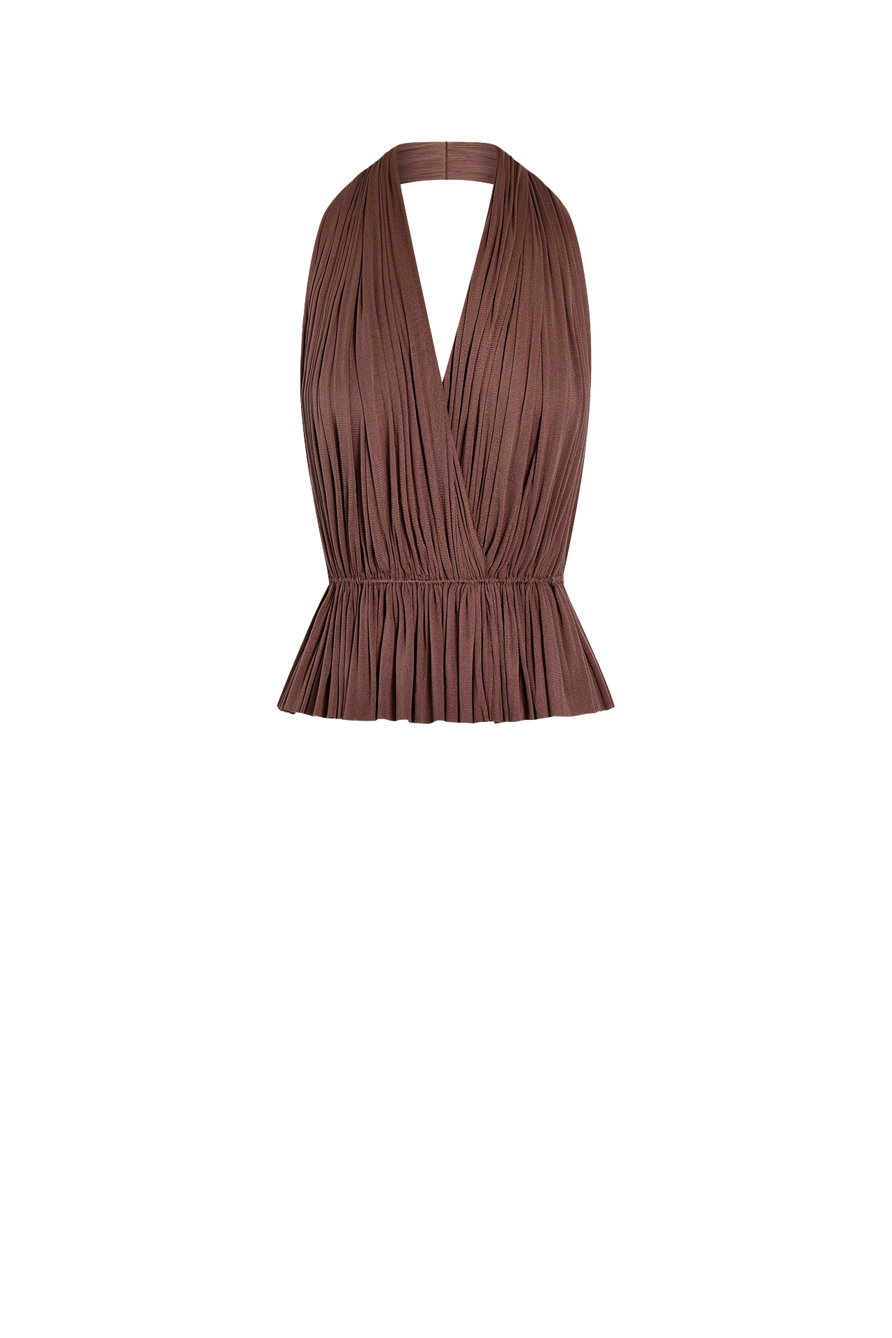 Brown Silk Tulle Top