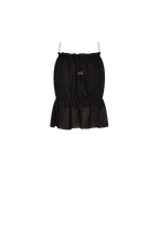 Black String Silk Top