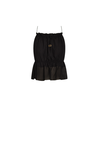 Black String Silk Top, 100% Grade 6A mulberry silk, HANNE BLOCH