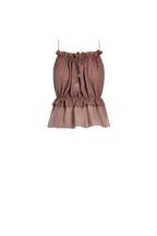 Brown String Silk Top