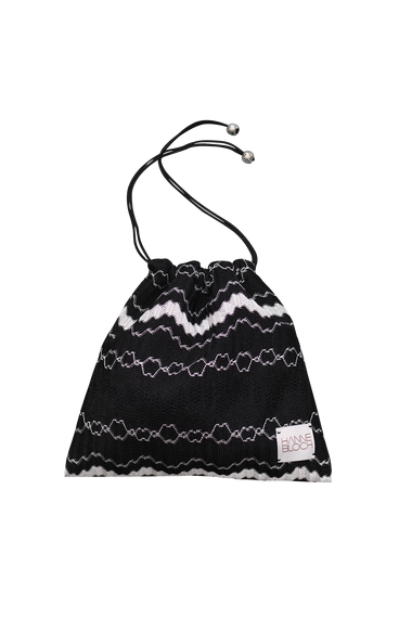 BW Knit Drawstring Bag, Italian knit, HANNE BLOCH